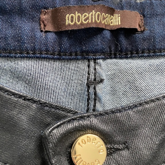 Roberto Cavalli Coated Skinny Jeans SZ 8 - Picture 3 of 8